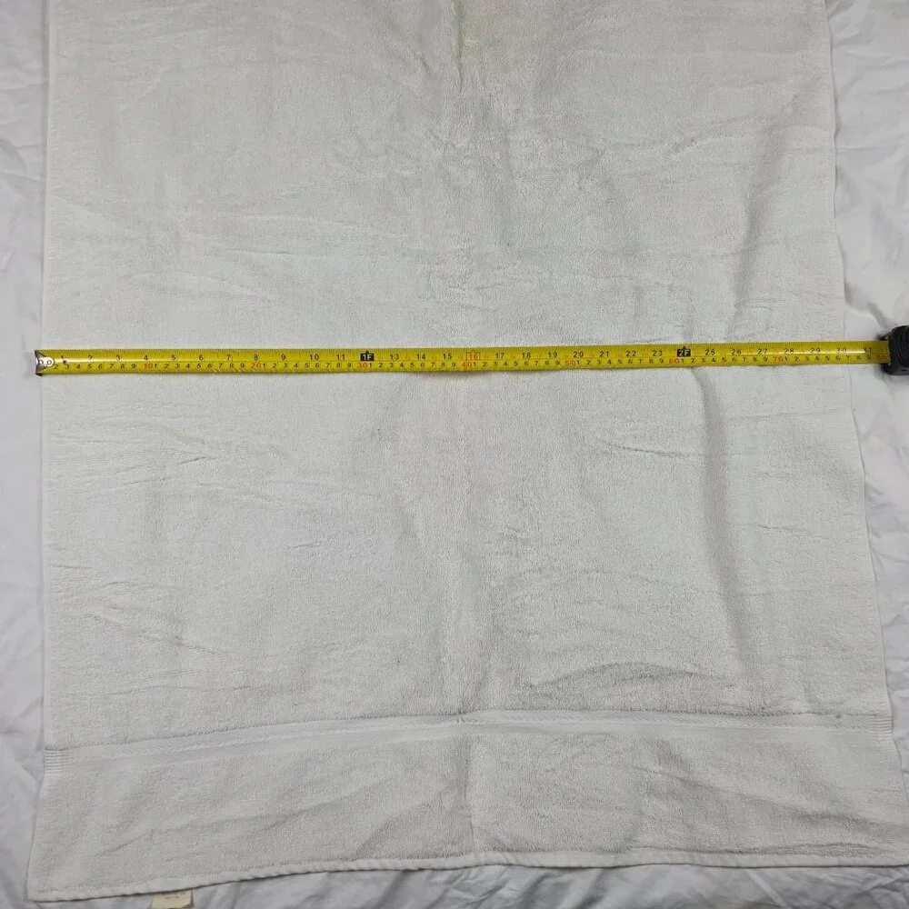 Vintage Stevens White Bath Towel 53x30 Made In USA Summer Solid